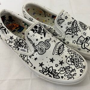 Vans Men’s/Women’s Shoes Skate Or Die Sneakers White&Black Sz.6 Men 7.5 Women